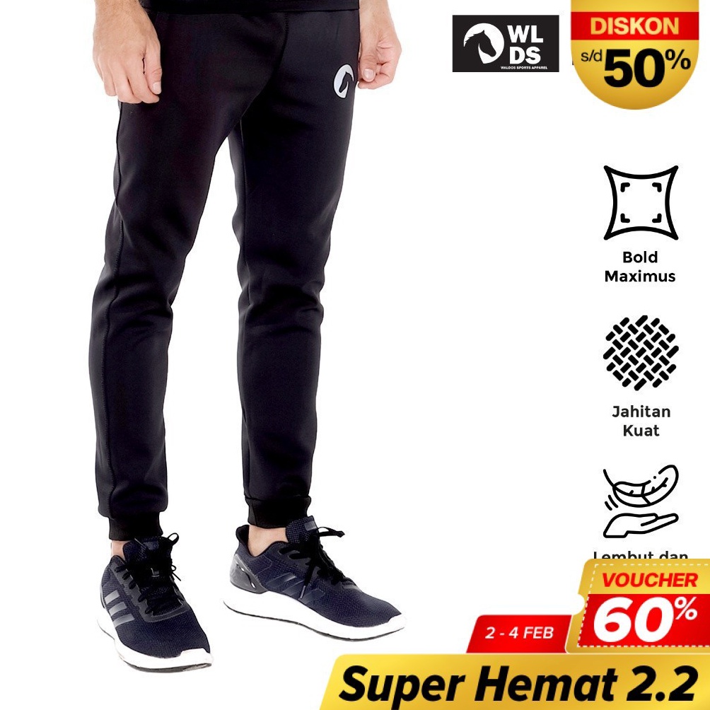 KODE P99S WALDOS Celana Jogger Pria Grooming Celana Olahraga Sports Outdoor Bold Maximus Hitam