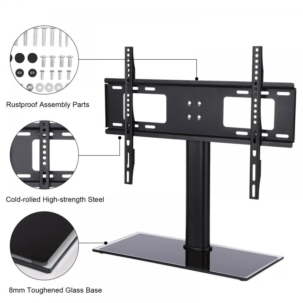 Bracket Braket Breket Holder Stand Mount Kaki Dudukan Tiang Base TV Monitor Meja Tabbble Desk Adjust