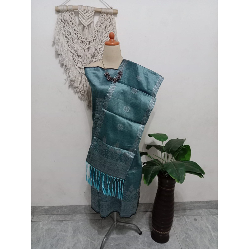 Songket silungkang warna biru wardah