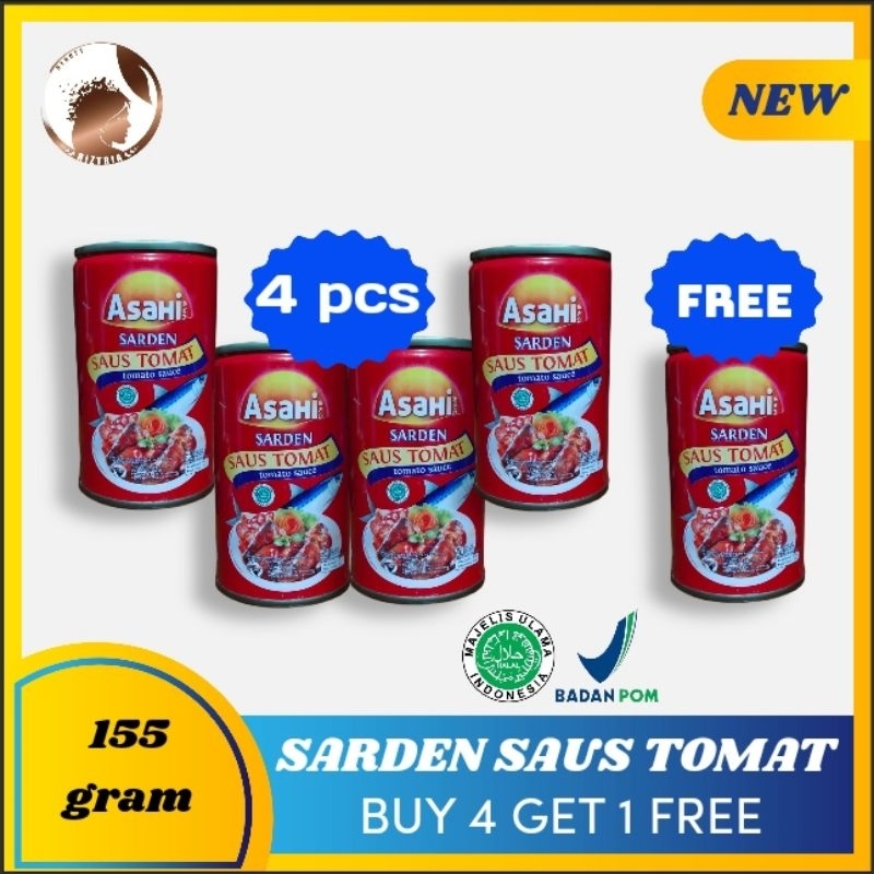 

AsaHi Sarden Saus Tomat 155 gr - Buy 4 Get 1 Sarden Saus Tomat 155 gr