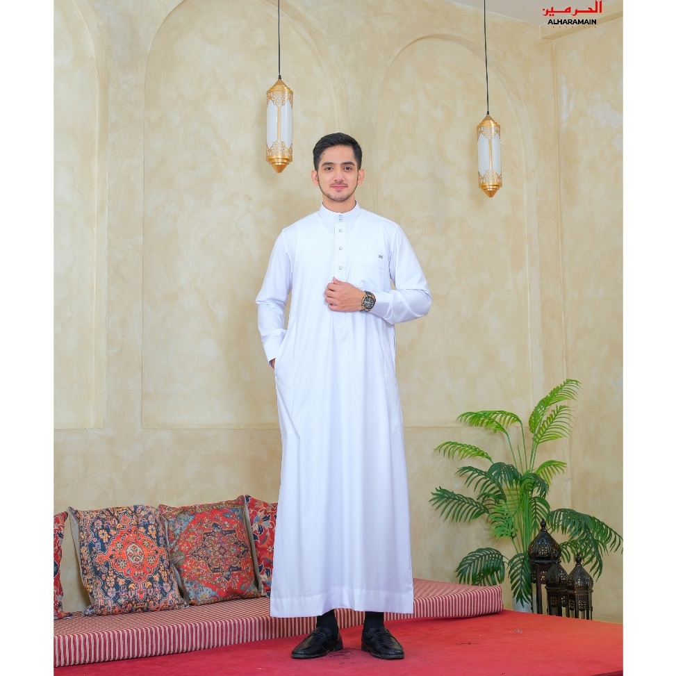 KODE D27L AL Haramain Jubah  Gamis Pria Remaja  Dewasa Premium Series Semi Wol Manset 2417 5759 662 