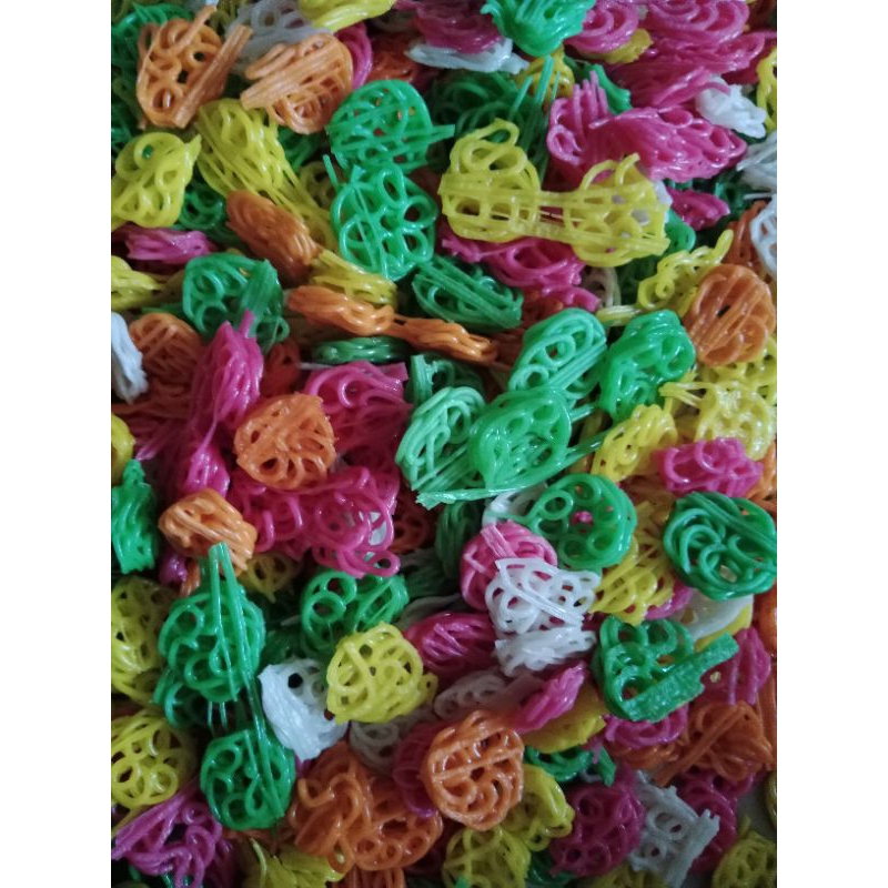 

Kerupuk Seblak mentah bunga mini warna