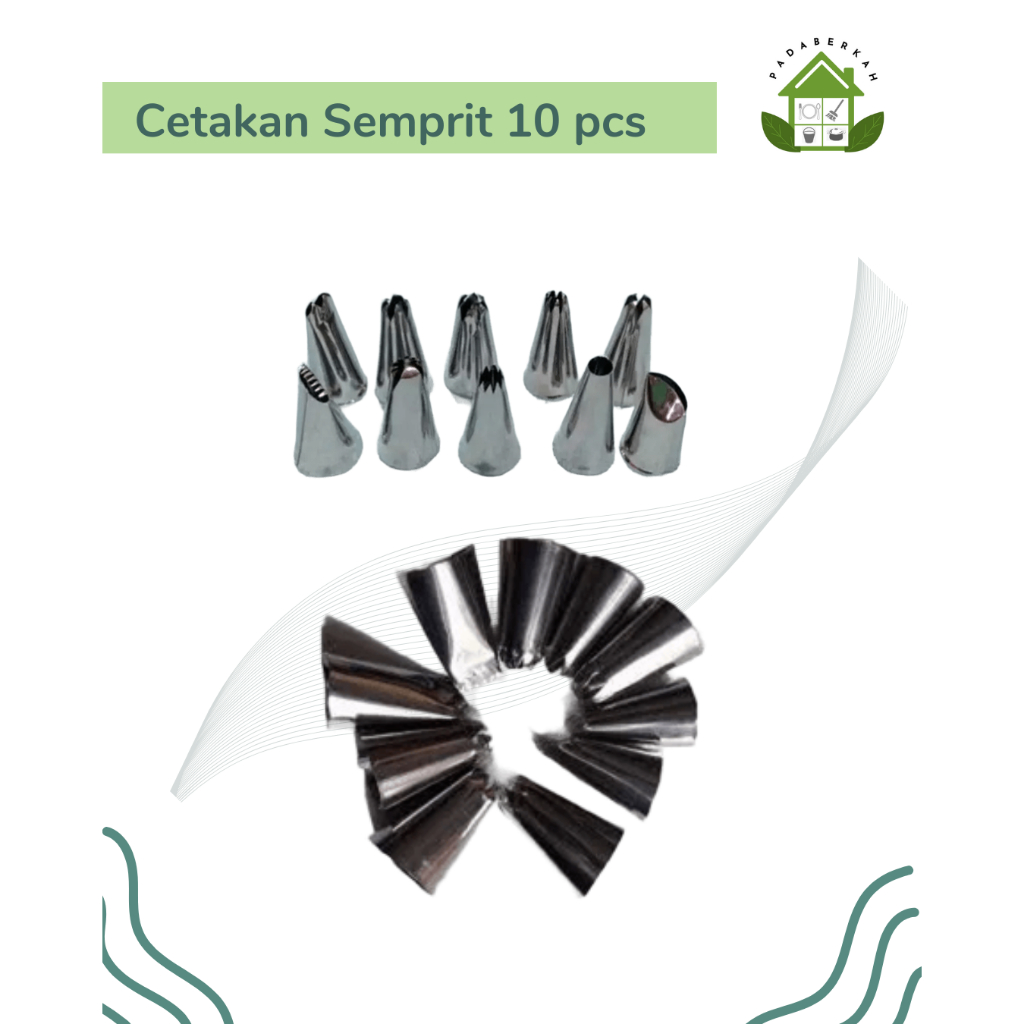 Cetakan Kue Semprit Cetakan Kue Kering Alat Penghias Kue Spuit Kue Isi 10 pcs Cetakan Spuit