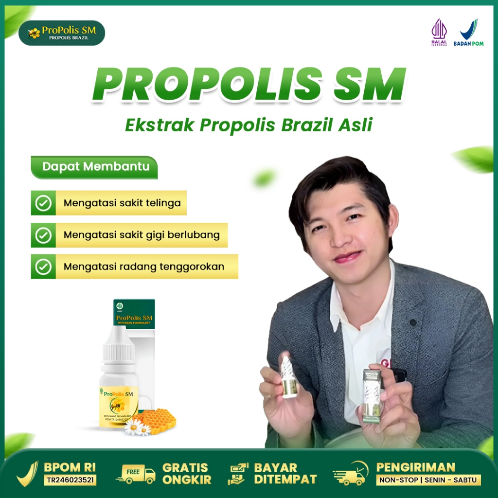 Propolis SM Original Asli 100% Obat Herbal Membantu Kesembuhan Nyeri Pada Gigi Berlubang, Gusi Bengk
