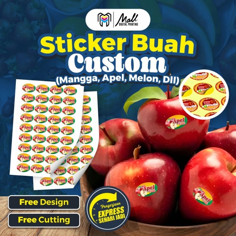 

STICKER BUAH STIKER LABEL BUAH CUSTOM FREE DESIGN FREE CUTTING