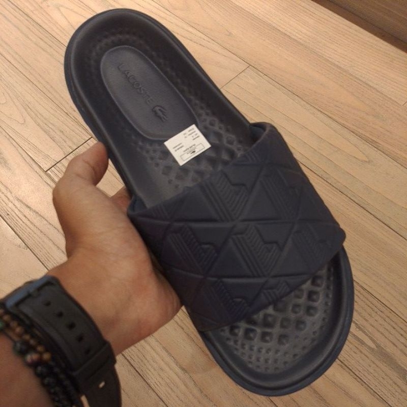 SANDAL SLIDE LACOSTE ORIGINAL CROCO NAVY