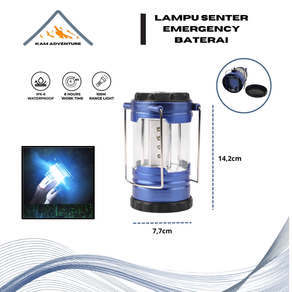 Lampu Tenda Lentera Gantung Baterai AAA Emergency Camping Outdoor