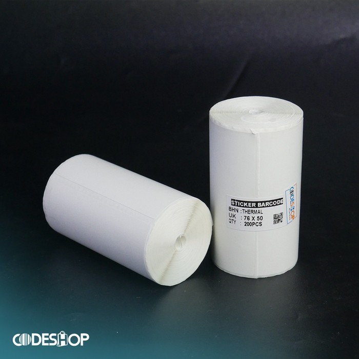 

Label Stiker Thermal 76 x 50 mm Coreless Codeshop 1 Line isi 200 Pcs Tanpa Core Printer Kasir Termal