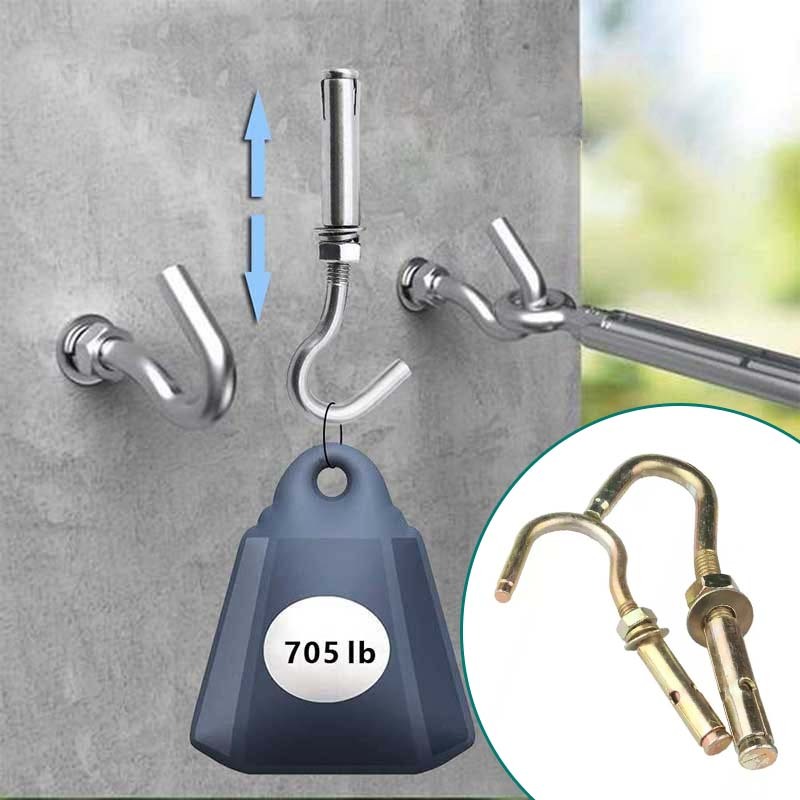 10pcs Hook Bolt Dynabolt Hook M6/M8 Dynabolt Gantung M6x45 Hook Bolt Sleeve Anchor Hook Dynabolt