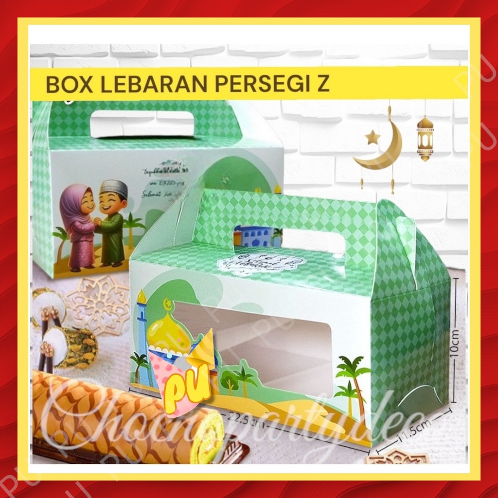 

BOX IDUL FITRI PERSEGI TENG TENG / Kotak Kue Lebaran / Parcel Idul Fitri / Hampers Lebaran ukuran 22x11x10 cm
