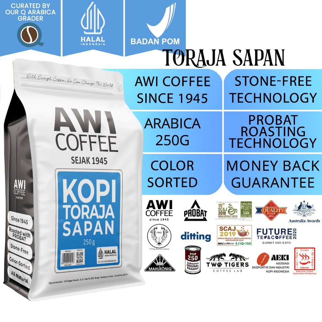 

KOPI SIDIKALANG | TORAJA SAPAN 250gr |Arabica Specialty Roasted Beans | AWI COFFEE