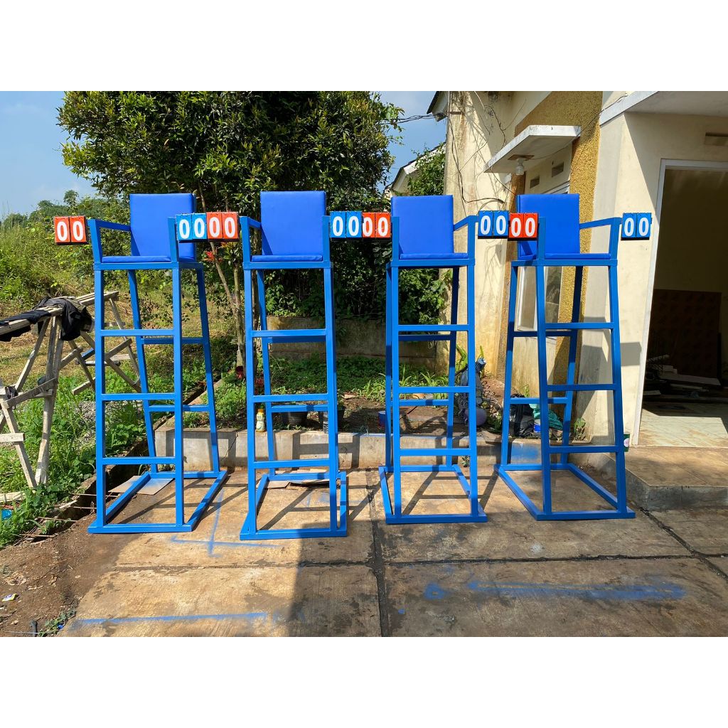 kursi wasit badminton volly multifungsi dengan papan skor