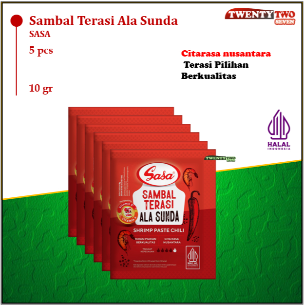 

Sasa Sambal Terasi ala Sunda Trasi Sachet Renceng Renteng 10gr (5 pcs)