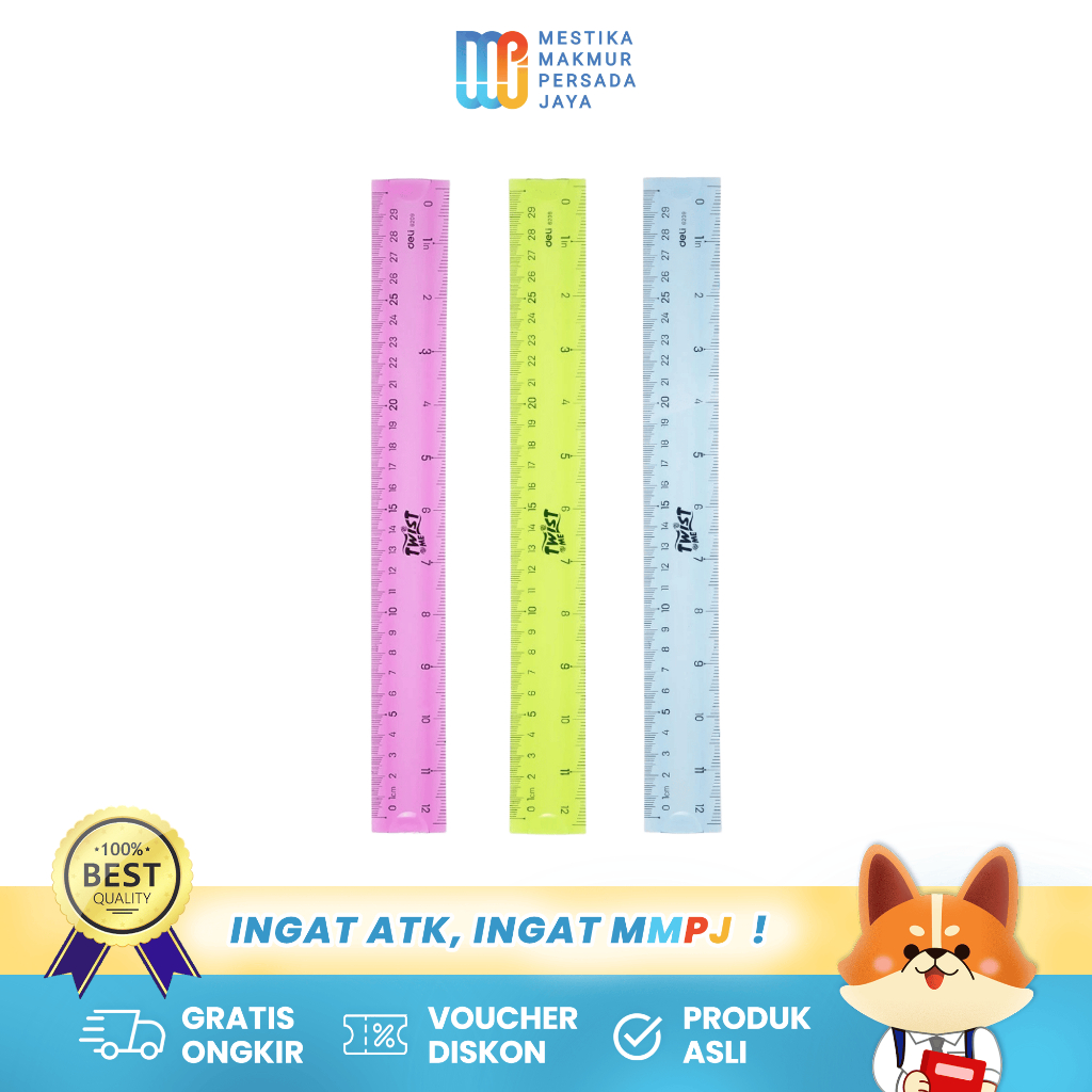 

Deli Penggaris Lentur Warna Warni 30 Cm - Bahan PVC Eco Friendly E6209