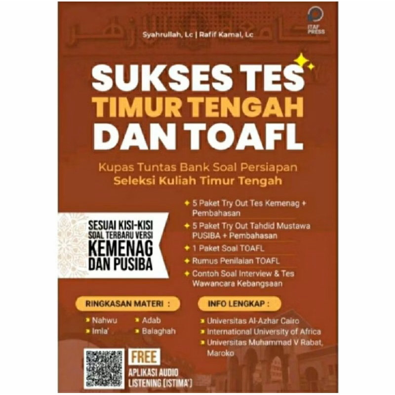 

buku sukses tes timur tengah dan toafl