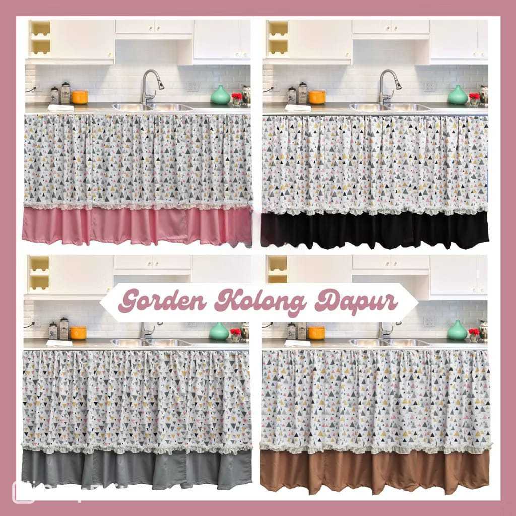 Hordeng kolong dapur/ tirai kolong dapur minimalis/Tirai Minimalis