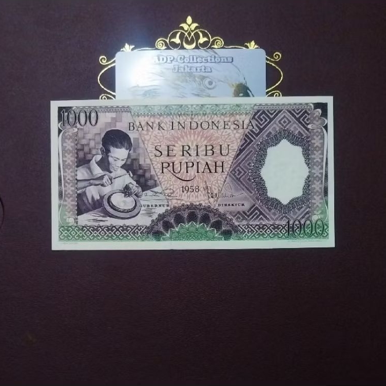 Uang Kuno 1000 Rupiah Pekerja Hijau Tahun 1958
