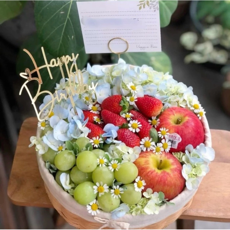 

BK - Bloombox Buah Bunga Segar Parcel Lebaran Idul Fitri Korean Style Kado Ulang Tahun Cewek