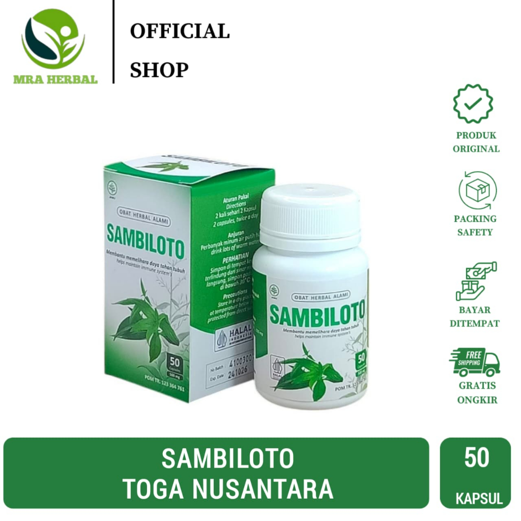 Sambiloto Toga Nusantara ORIGINAL | Ekstrak Sambiloto 50 kapsul