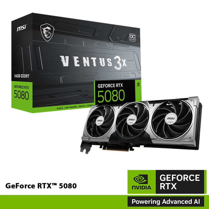 MSI RTX 5080 VENTUS 3X 16G OC GDDR7 RTX5080 16GB VGA CARD NVIDIA GEFORCE