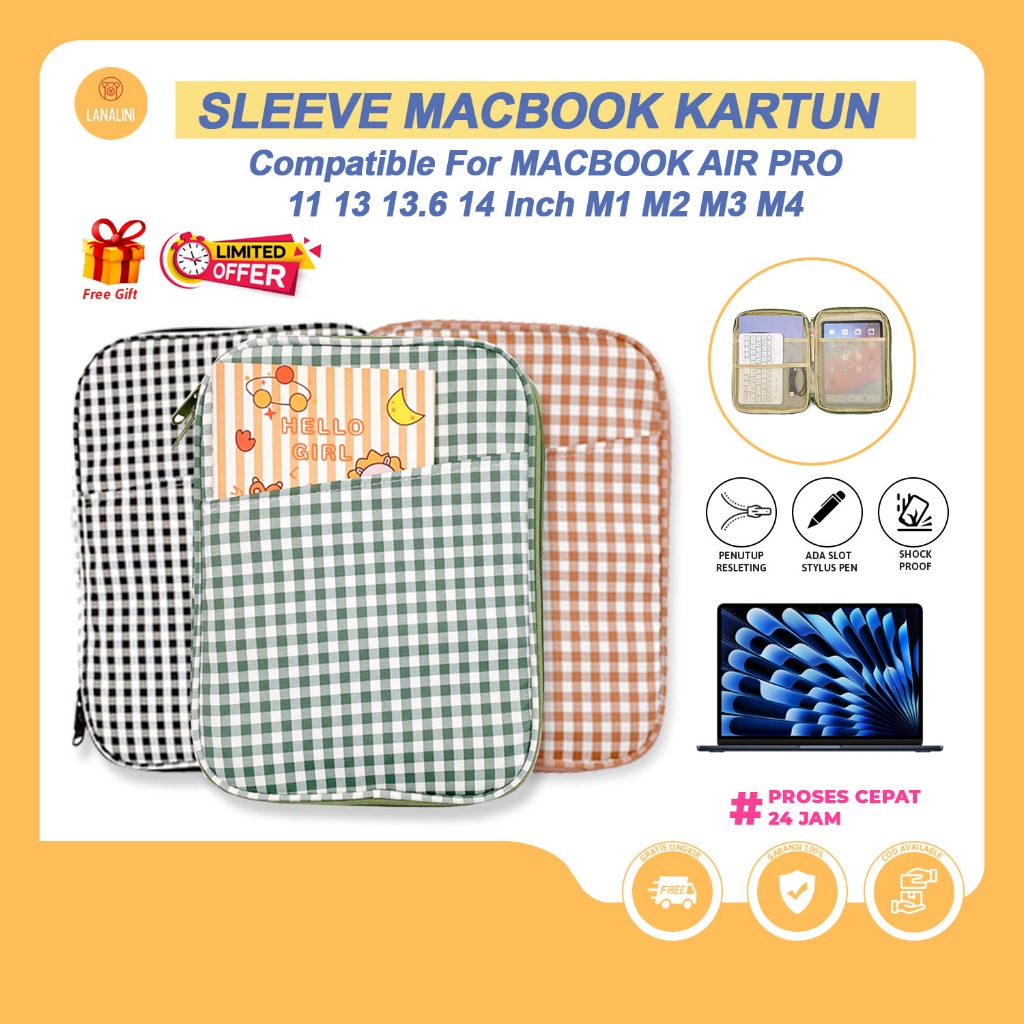 Tas Sleeve Laptop Computer Pouch Hand Carry Bag Clutch CaseApple Macbook Air Pro M4 M3 M2 M1 MAX 202