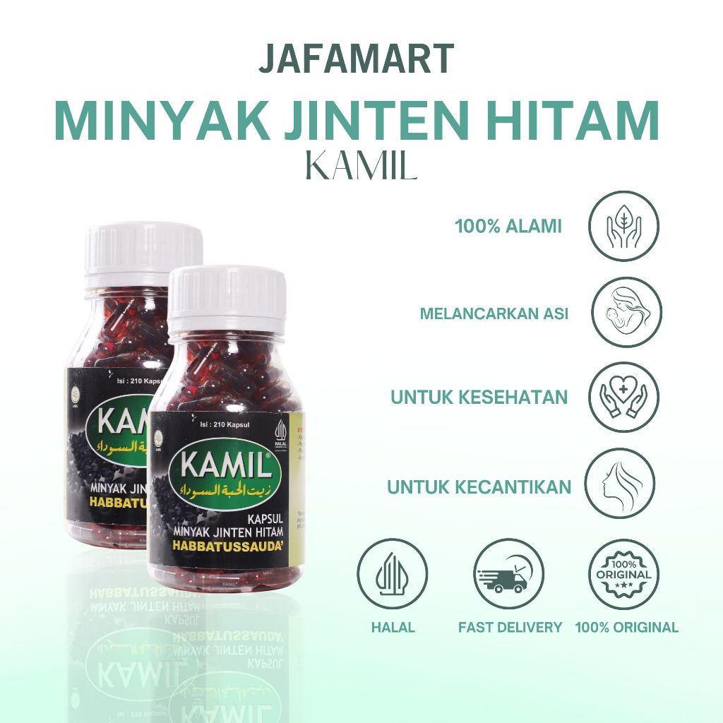 Kamil Minyak Jintan Hitam Habbatussauda Oil - Minyak Jinten Hitam 210 kapsul