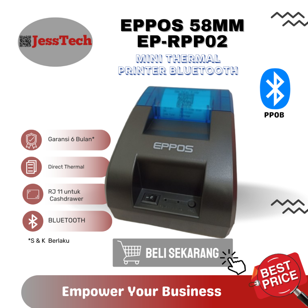 MOKA POS PRINTER BLUETOOTH / PPOB POS THERMAL 58MM EPPOS RPP02 KASIR
