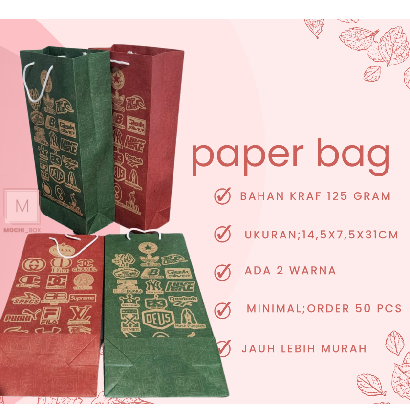 

PAPER BAG ,KANTONG KERTAS Bahan Kraf 125 Gram