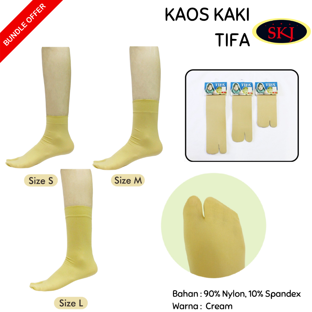 Kaos Kaki Wanita TIFA NYLON 2JR SPD 100 Polos Muslimah / KAOS KAKI TIFA 2JR 100