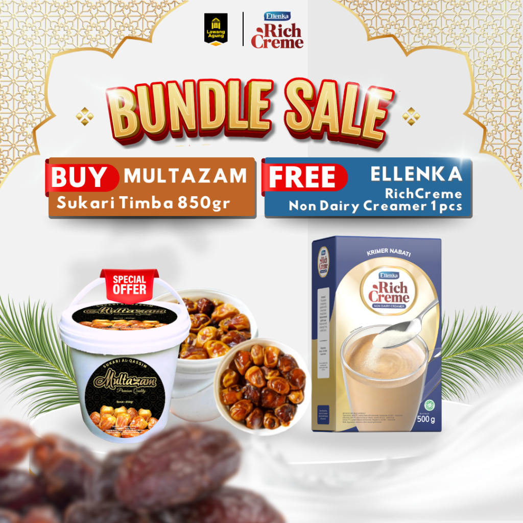 

[BUY 1 GET 1] BUNDLE RICHCREME : Kurma Sukari Multazam timba 850gr FREE RichCreme 1Pcs