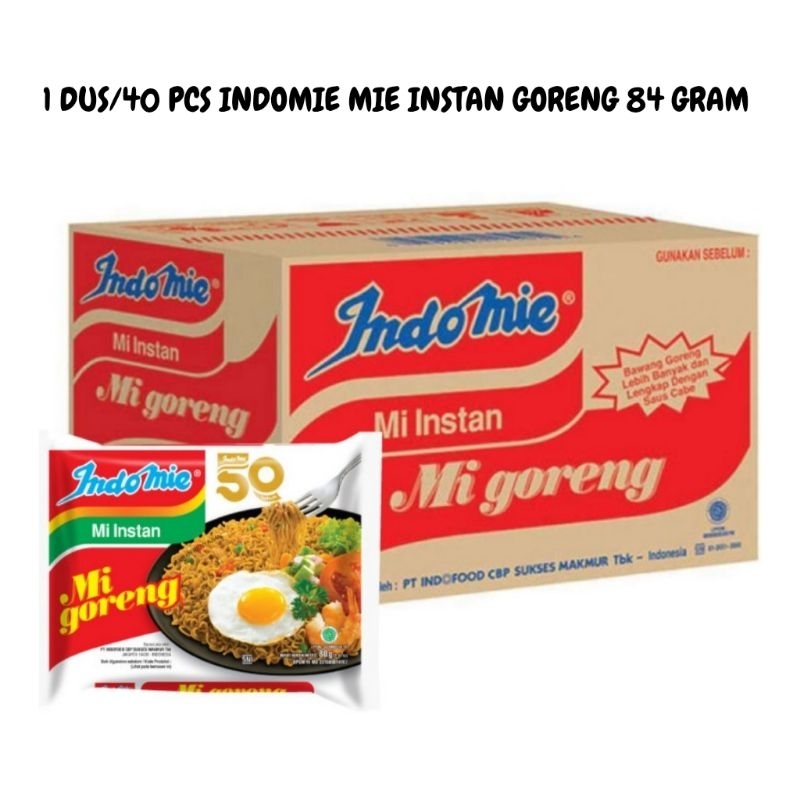

1 Dus/40 Pcs Indomie Mie Instan Goreng 84 Gram Nyastore