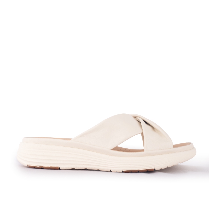 Sandal Strap Sling Back Wanita Casual Gino Mariani Brielle Off White