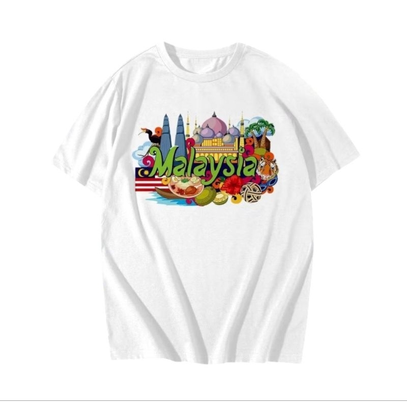 Kaos negara Malaysia  , Baju Oleh Oleh Malaysia  Kaos Negara MALAYSIA MOTIF ICON