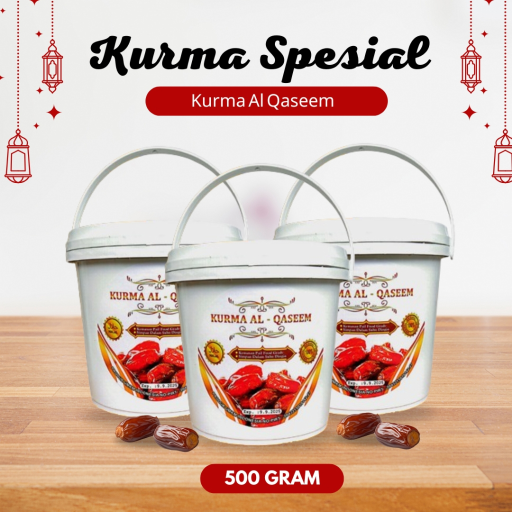 

Kurma Basah Al Qaseem Kemasan Ember 500 Gram Oleh Oleh Haji Original