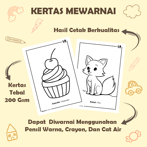 

Mewarnai 20 Lembar Kertas Mewarnai Anak Kertas Gambar Tebal Untuk Cat Air Crayon Dan Pensil Warna