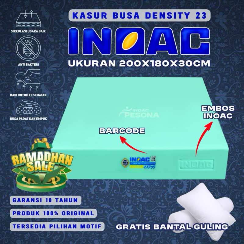 (Asli) Kasur INOAC 180x200x30cm Original Garansi Anti Kempes 10 Tahun