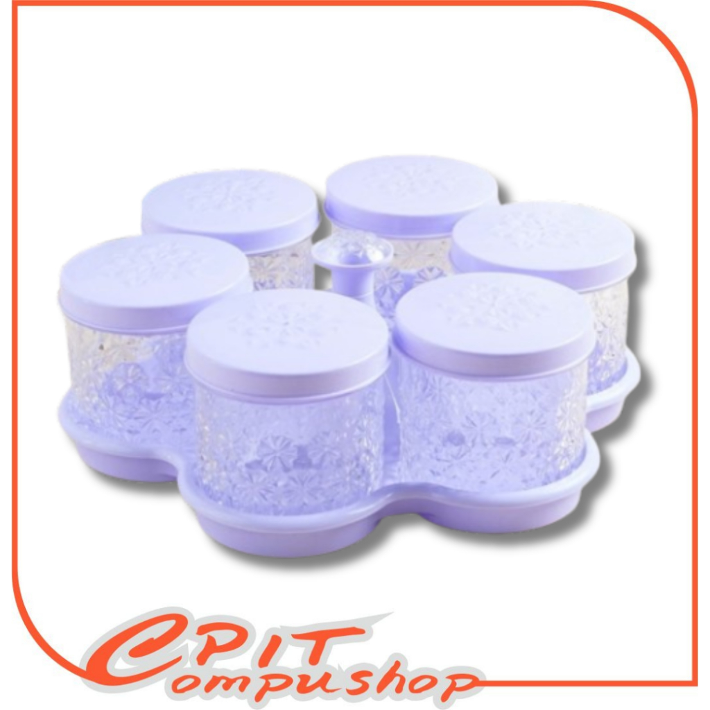 Calista Toples KRISTAL Enam Bunga / Toples Kue Kering Lebaran 6 Daun / Toples SET 6 Daun Calista / C