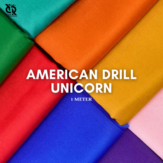 Kain Twill Drill American Drill Unicorn Unione 1 Meter - TR Twill Polos Seragam Celana Kantor Formal