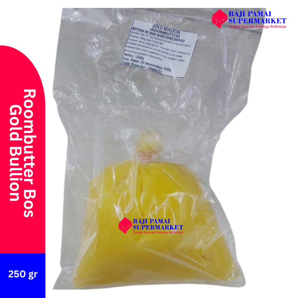 

Roombutter 250gr / BOS Gold Bullion / Roombutter / Butter Oil Substitute / Mentega Wangi