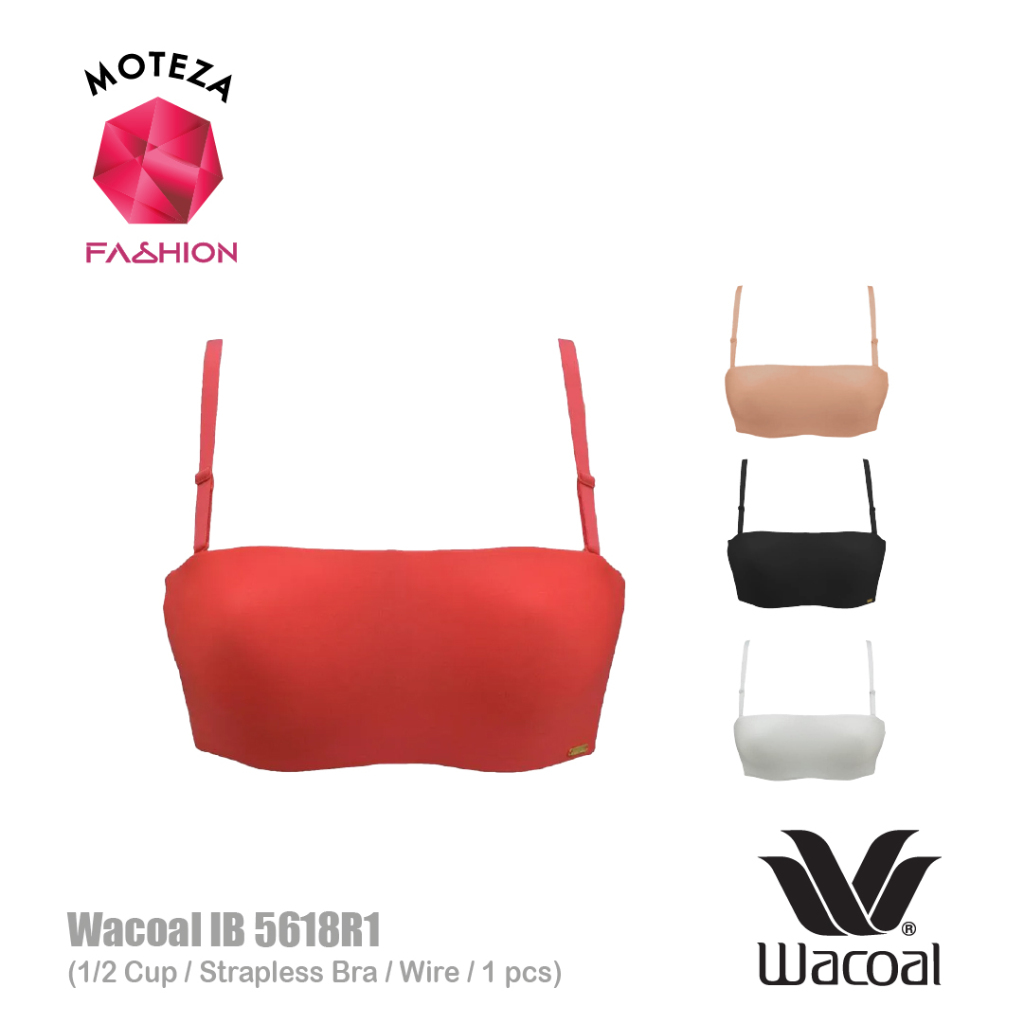 Wacoal IB 5618 R1 - Strapless Bra 1/2 cup - Warna Hitam | Coklat