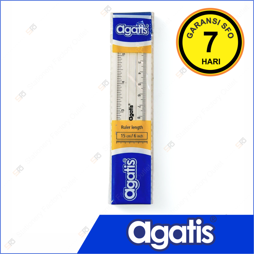 

Penggaris Agatis 15cm - Transparant Ruler