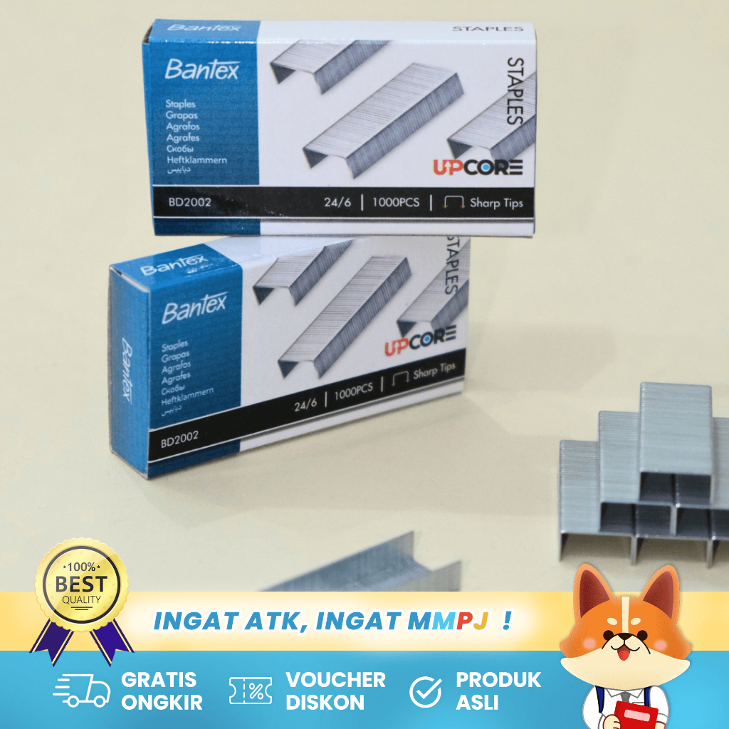 

Bantex Staples 24/6 - Isi 1000 PCS Per Set untuk 25 Lembar Tajam dan Tahan Lama BD2002