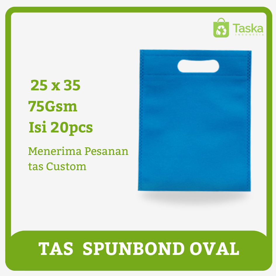 

Taska - Goodie bag Spunbond 25x35 Oval Warna Biru Pocari Tebal Tas Press Spunbond