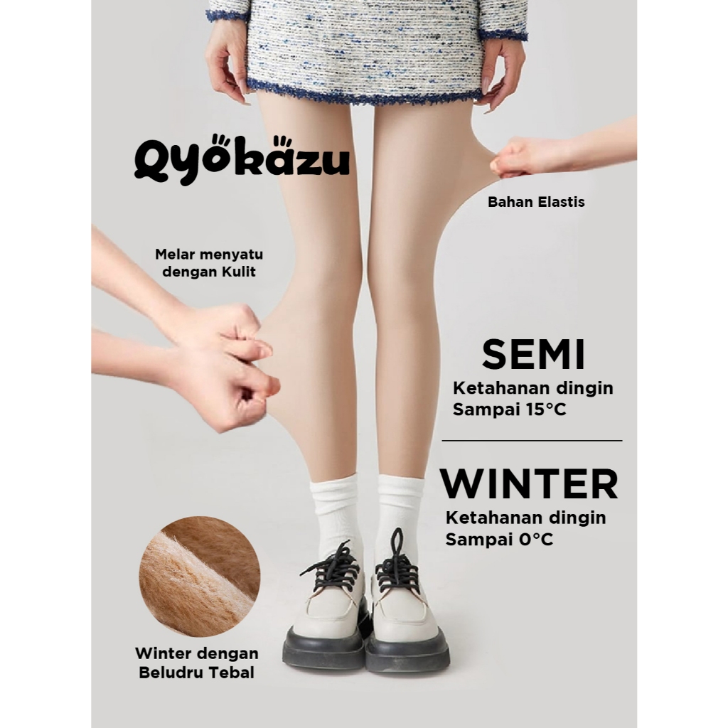 PO Qyokazu Bare Leg like through stocking UV SEMI WINTER kulit jepang