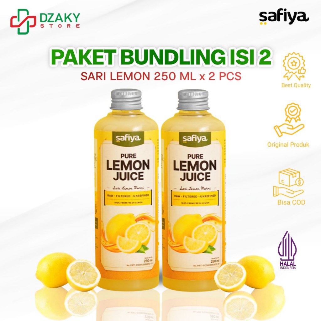 

Safiya Paket Isi 2 Sari Lemon 250 ML Pure Lemon 100% Asli