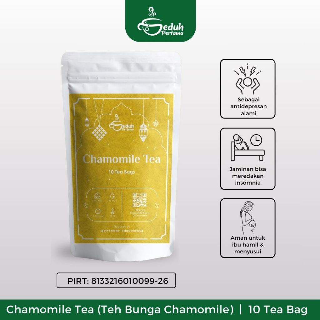 

Seduh Pertama 10 Tea Bag - Chamomile Teh Insomnia | Flower Tea Siap Seduh Kemasan Ekonomis Dalam Kantong Teh