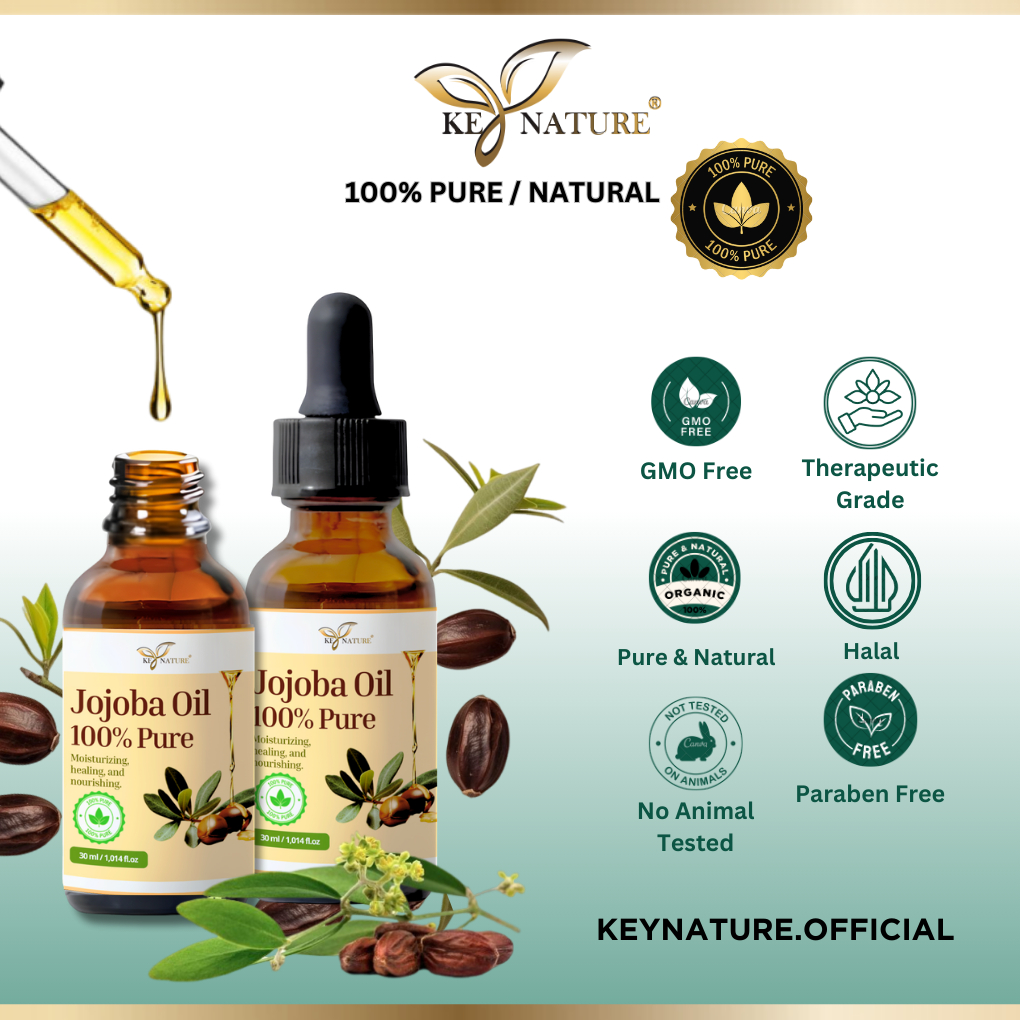 JOJOBA OIL PURE COLD PRESSED/ CARRIER OIL MINYAK JOJOBA/ MINYAK PEMBAWA/ KEY NATURE JOJOBA OIL