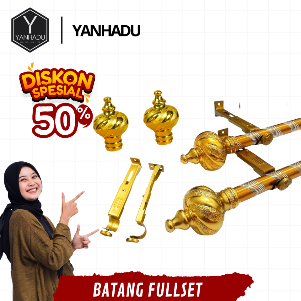 [YANHADU] FULLSET GORDENG BATANG GORDEN REL PIPA GORDENG 50 75 100 150 200 CM