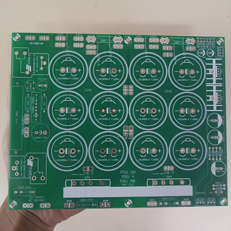 PCB PSU 12 ELKO CLASS AB/H/GB PCB PSU ISI 12 ELCO UNTUK POWER AMPLIFIER