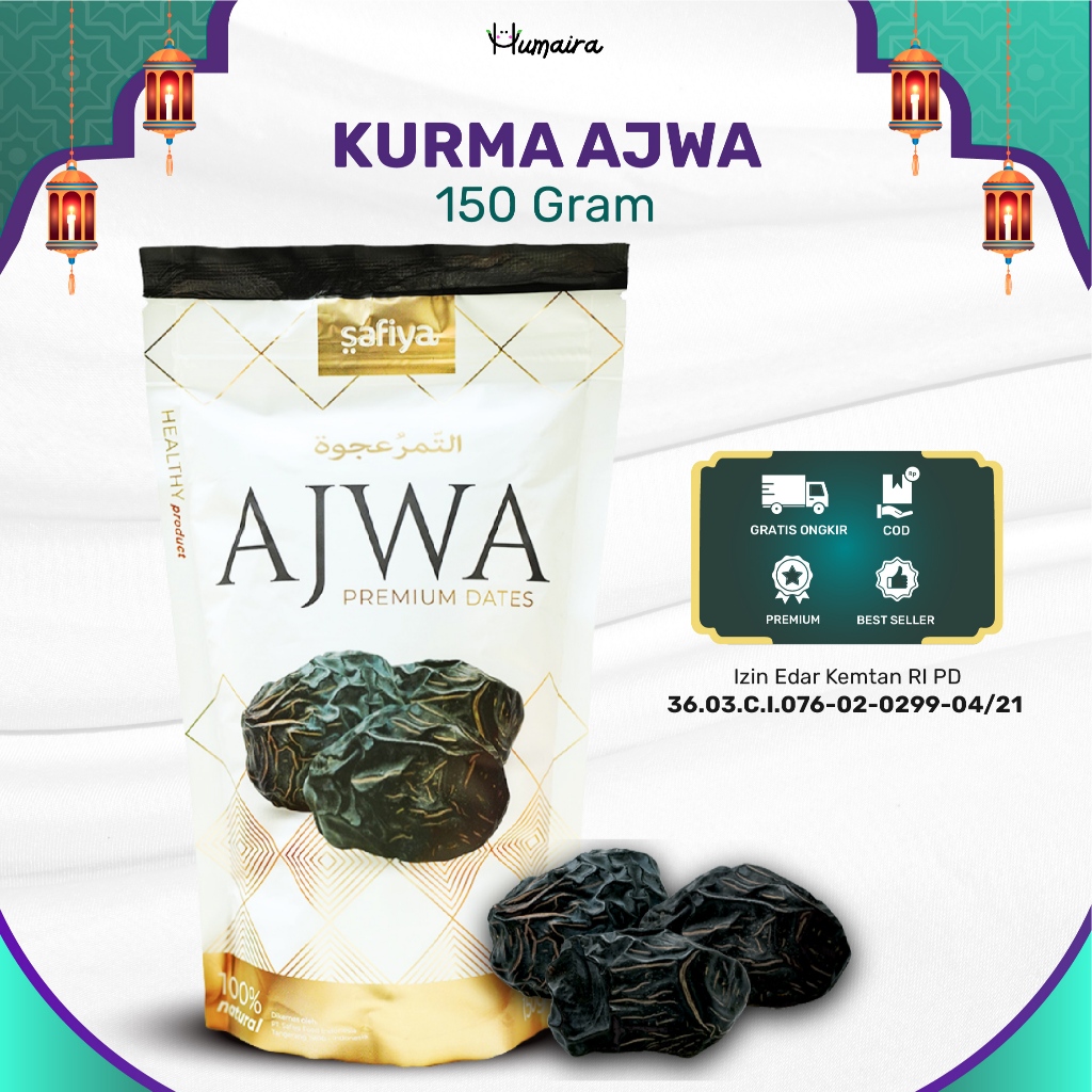 

Kurma Ajwa 150 Gram POUCH Safiya Quality Premium Kurma Nabi Asli Madinah